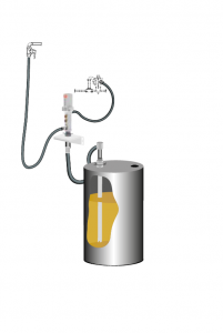 Комплект для откачки масла из бочки 205 л с насосом PM4, коэф. сжатия 5:1, монтаж на стену
