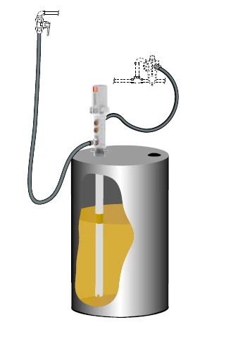 Комплект для откачки масла из бочки 205 л с насосом PM4, коэф. сжатия 5:1, монтаж на бочку