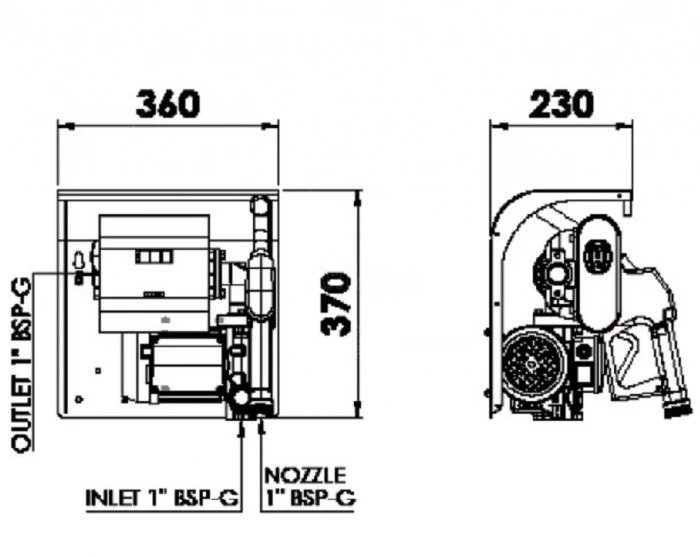 Топливораздаточная колонка для дизеля 220 в Adam Pumps HI-TECH 100 HT10013