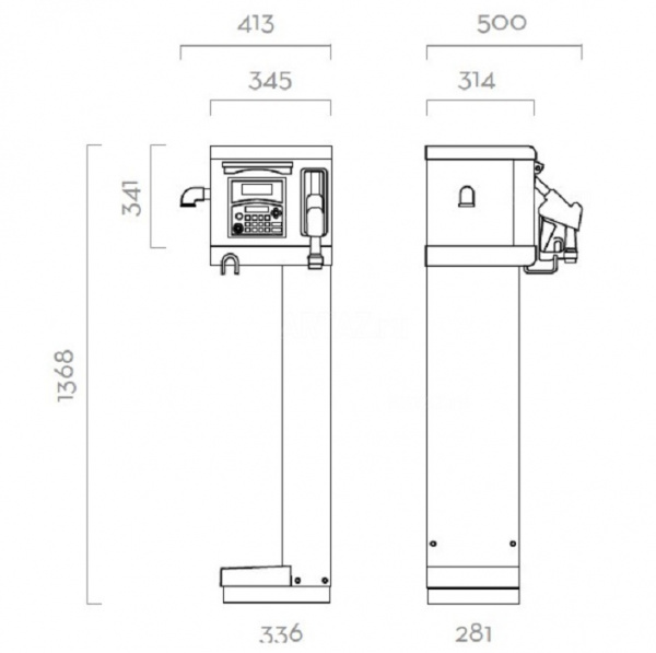 Топливораздаточная колонка для дизеля 220 в Piusi CUBE 70 B.SMART 230V 20 Drivers F00598020